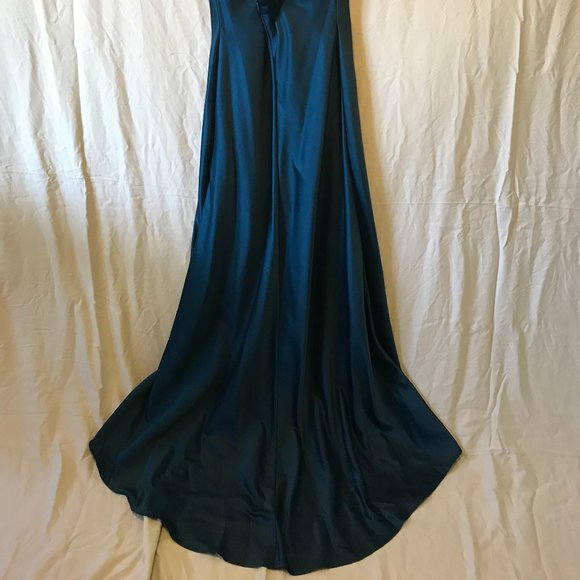 Floor-Length Teal Calvin Klein Dress - Picture 4 of 6